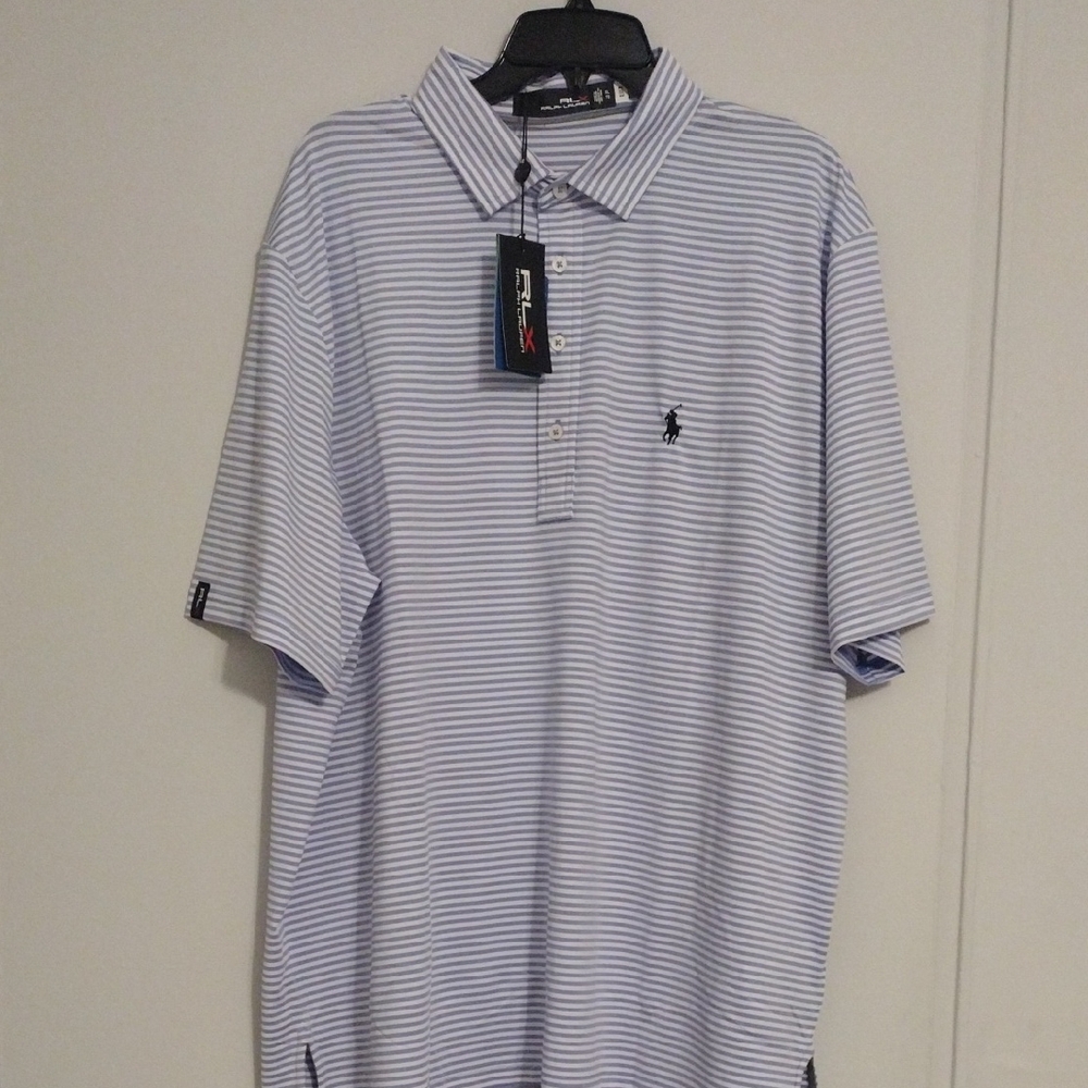 Polo by Ralph Lauren Men's Light Blue Striped Polo